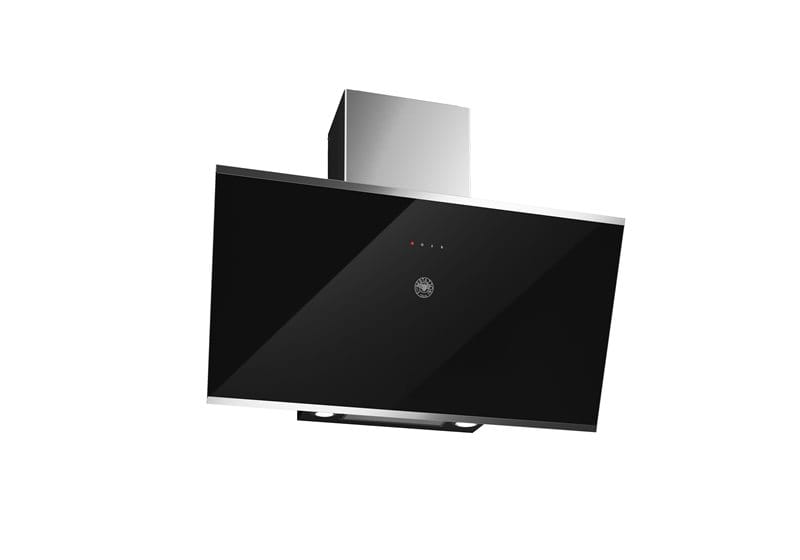 Modern Series 90cm Vertical Wall hood Black Glass