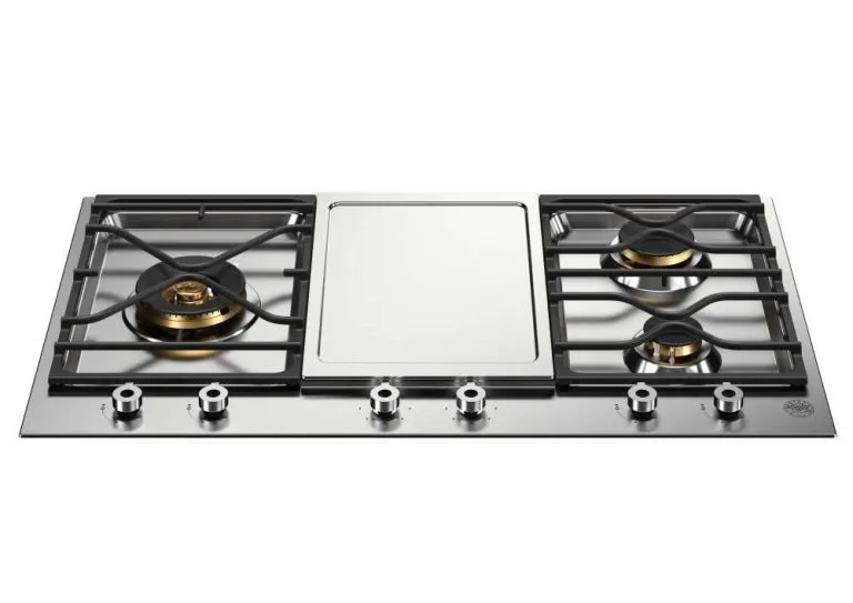 Segmented 90cm Gas Hob with 3 burners and electric griddle