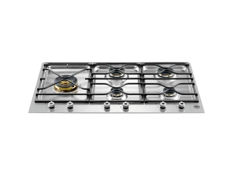 Segmented 90cm Gas Hob 5 burners left hand wok burner